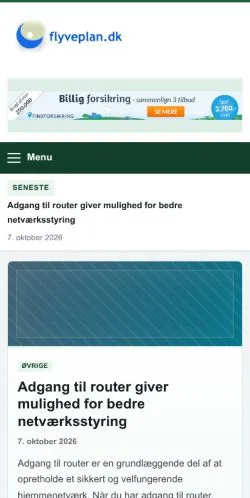 Forhåndsvisning af Flyveplan, opført til udgivelse af sponsorerede artikler