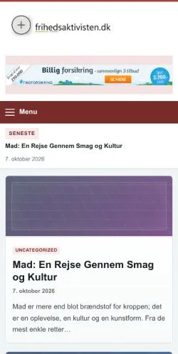Aperçu du site Frihedsaktivisten, référencé pour publier un article sponsorisé