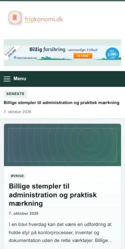 Anteprima del sito Fri Økonomi, referenziato per la pubblicazione di articoli sponsorizzati