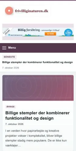 Pré-visualização do site Frivillig Naturen, referenciado para publicar artigos patrocinados