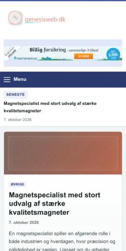 Pré-visualização do site Genesisweb, referenciado para publicar artigos patrocinados