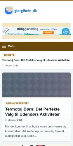 Anteprima del sito Giorgihein, referenziato per la pubblicazione di articoli sponsorizzati