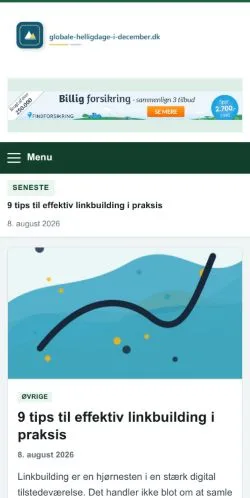 Forhåndsvisning af Global December Holidays, opført til udgivelse af sponsorerede artikler