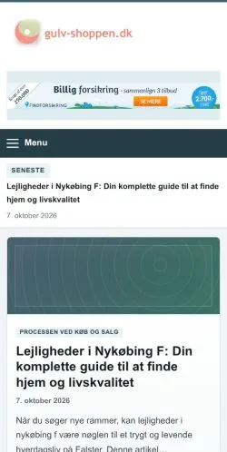 Aperçu du site Gulv-Shoppen, référencé pour publier un article sponsorisé