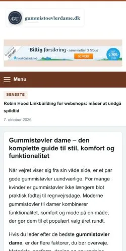 Vista previa del sitio Gummistoevlerdame, referenciado para publicar artículos patrocinados