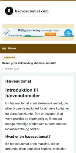 Anteprima del sito Hæveautomat Bloggen, referenziato per la pubblicazione di articoli sponsorizzati