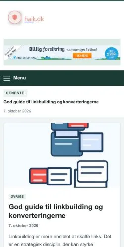 Podgląd witryny Haik, ujętej jako miejsce publikacji artykułów sponsorowanych