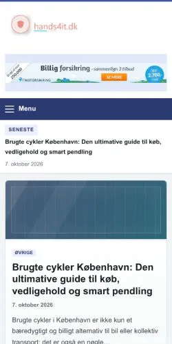 Pré-visualização do site Hands4it, referenciado para publicar artigos patrocinados