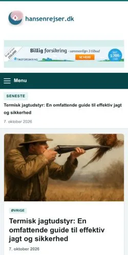 Anteprima del sito Hansen Rejser, referenziato per la pubblicazione di articoli sponsorizzati