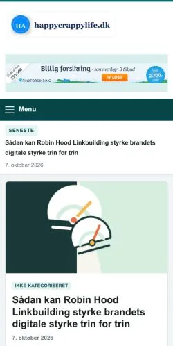 Aperçu du site Happy Crappy Life, référencé pour publier un article sponsorisé