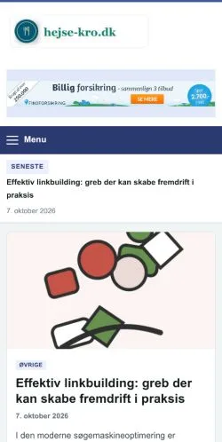 Anteprima del sito Hejse Kro, referenziato per la pubblicazione di articoli sponsorizzati