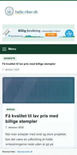 Anteprima del sito Helle Riber, referenziato per la pubblicazione di articoli sponsorizzati