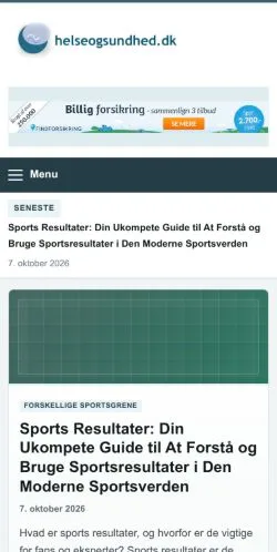 Anteprima del sito Helse Og Sundhed, referenziato per la pubblicazione di articoli sponsorizzati