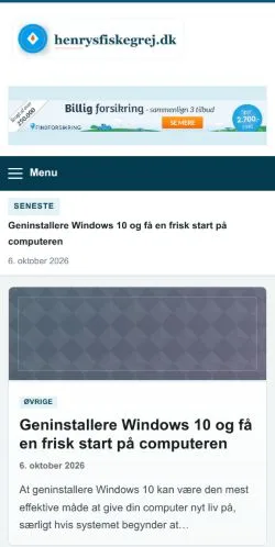 Preview of the Henrys Fiskegrej website, listed for sponsored article publication