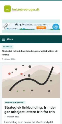 Pré-visualização do site Hurtigt Mad Info, referenciado para publicar artigos patrocinados