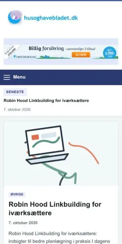 Vista previa del sitio Husoghavebladet, referenciado para publicar artículos patrocinados