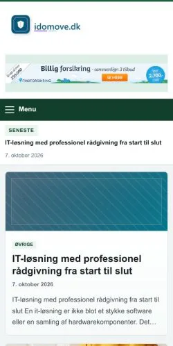 Pré-visualização do site Idomove, referenciado para publicar artigos patrocinados