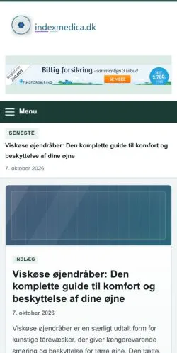 Vista previa del sitio IndexMedica, referenciado para publicar artículos patrocinados