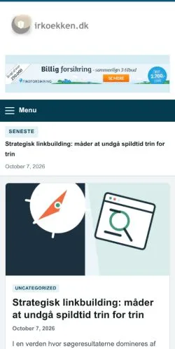 Anteprima del sito Irkoekken, referenziato per la pubblicazione di articoli sponsorizzati