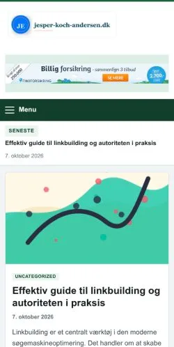 Förhandsvisning av webbplatsen Jesper Sørensen Blog, listad för publicering av sponsrade artiklar