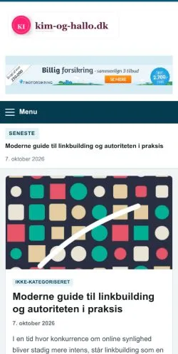 Vista previa del sitio Dansk Musikblog, referenciado para publicar artículos patrocinados