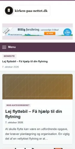 Forhåndsvisning af Kirken På Nettet, opført til udgivelse af sponsorerede artikler