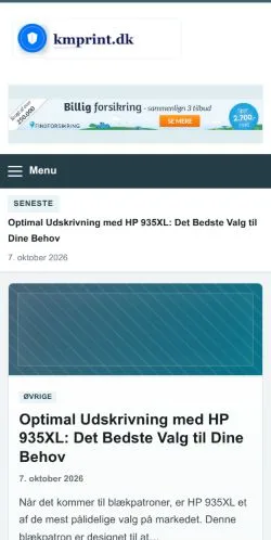 Podgląd witryny Kmprint, ujętej jako miejsce publikacji artykułów sponsorowanych