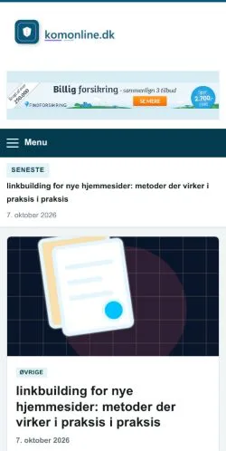 Anteprima del sito Komonline, referenziato per la pubblicazione di articoli sponsorizzati