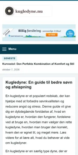 Vorschau der Website Kugledyne Siden, gelistet für die Veröffentlichung gesponserter Artikel