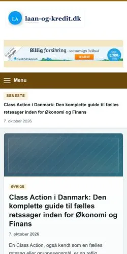 Anteprima del sito Laan og Kredit, referenziato per la pubblicazione di articoli sponsorizzati