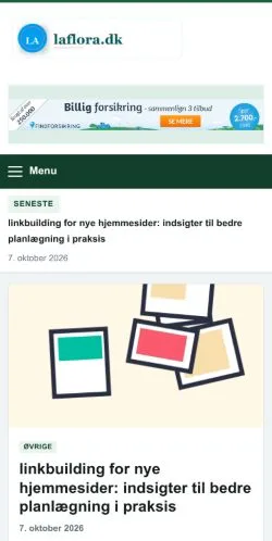 Anteprima del sito Laflora, referenziato per la pubblicazione di articoli sponsorizzati