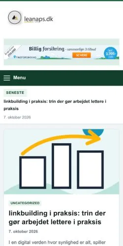Pré-visualização do site Leanaps, referenciado para publicar artigos patrocinados