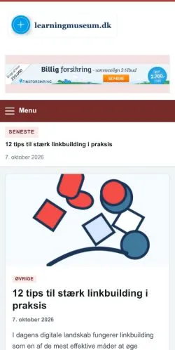 Anteprima del sito Learning Museum, referenziato per la pubblicazione di articoli sponsorizzati