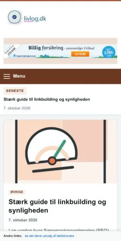 Forhåndsvisning af Livlog, opført til udgivelse af sponsorerede artikler
