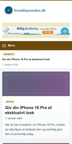 Forhåndsvisning af Livsstilsportalen, opført til udgivelse af sponsorerede artikler