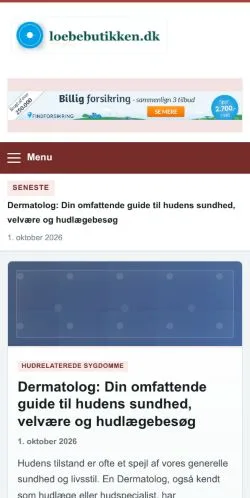 Anteprima del sito Loebebutikken, referenziato per la pubblicazione di articoli sponsorizzati