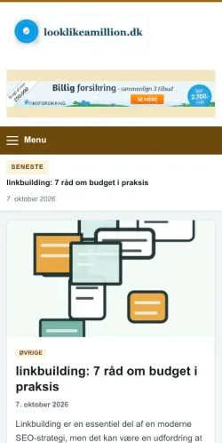 Anteprima del sito Looklikeamillion, referenziato per la pubblicazione di articoli sponsorizzati