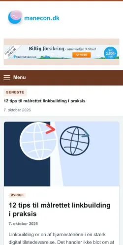 Forhåndsvisning af Manecon, opført til udgivelse af sponsorerede artikler