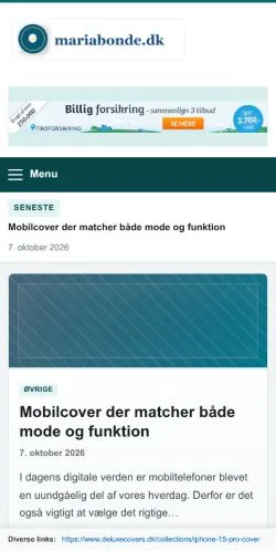 Anteprima del sito Mariabonde, referenziato per la pubblicazione di articoli sponsorizzati