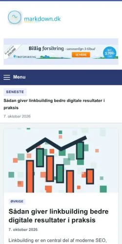 Anteprima del sito Markdown, referenziato per la pubblicazione di articoli sponsorizzati