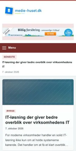 Aperçu du site Medie Huset, référencé pour publier un article sponsorisé