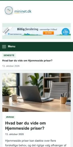 Anteprima del sito Mininet, referenziato per la pubblicazione di articoli sponsorizzati
