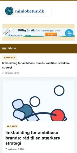 Anteprima del sito Min Løbetur, referenziato per la pubblicazione di articoli sponsorizzati