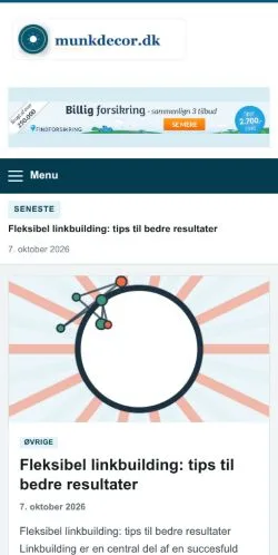 スポンサード記事の掲載先として登録されたMunk Decorのサイトプレビュー