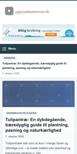 Vorschau der Website Naturen Bestemmer, gelistet für die Veröffentlichung gesponserter Artikel