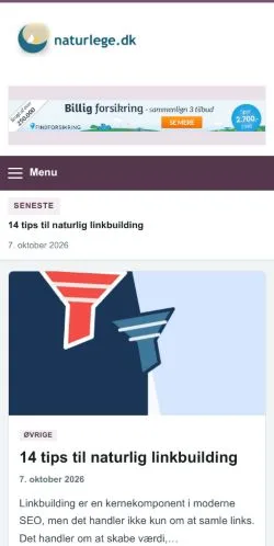Aperçu du site Naturlege, référencé pour publier un article sponsorisé