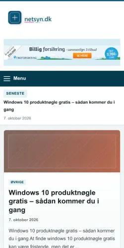 Podgląd witryny Netsyn, ujętej jako miejsce publikacji artykułów sponsorowanych