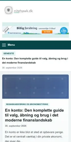 Anteprima del sito Nitehawk, referenziato per la pubblicazione di articoli sponsorizzati