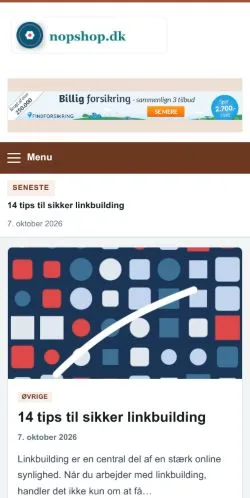 Anteprima del sito Nopshop, referenziato per la pubblicazione di articoli sponsorizzati