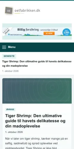Anteprima del sito Oelfabrikken, referenziato per la pubblicazione di articoli sponsorizzati